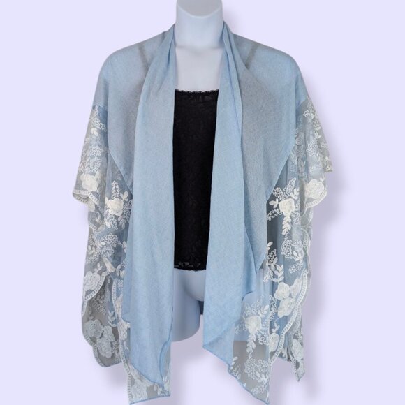 Cherie Bliss Blue Woven Cover-Up - Picture 1 of 9